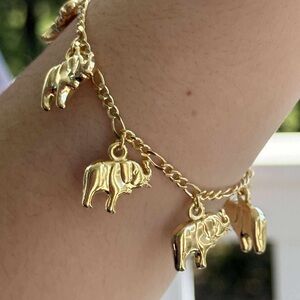 🐘 18K Gold Filled Elephant Charm Bracelet – Lucky & Stylish